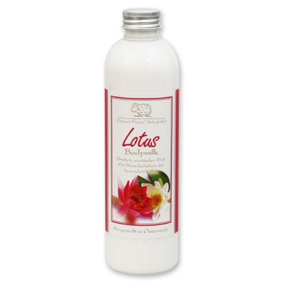 Bodymilk mit biologischer Schafmilch 250ml in der Flasche, Lotus 