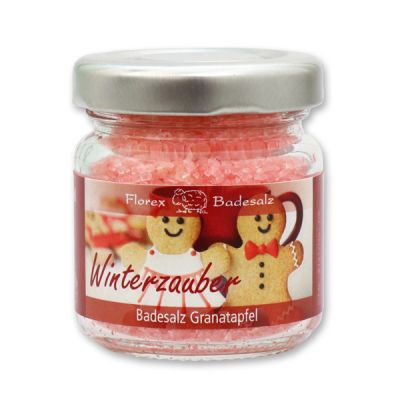 Bath salt 60g in a glass jar "Winterzauber", Pomegranate 
