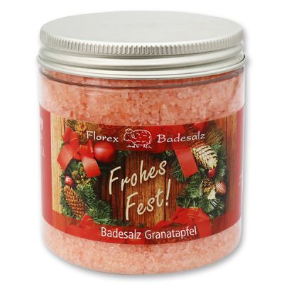 Bath salt 300g in a container "Frohes Fest", Pomegranate 