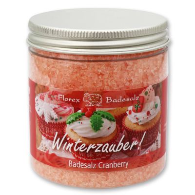 Bath salt 300g in a container "Winterzauber", Cranberry 