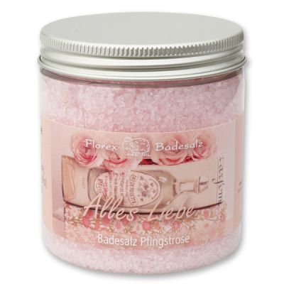Bath salt 300g in a container "Alles Liebe", Peony 