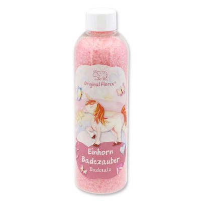 Bath salt 320g in the bottle "Einhorn Badezauber", Flower magic 