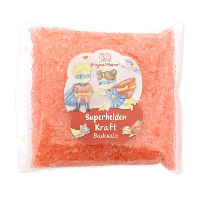 Bath salt 120g in a cellophane bag "Superhelden Kraft", Berry dream 