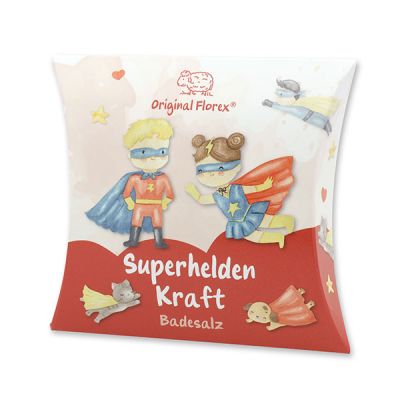 Bath salt 120g in a pillow "Superhelden Kraft", Berry dream 