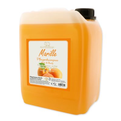 Shampoo hair&body with organic sheep milk refill 5L in a canister, Apricot 