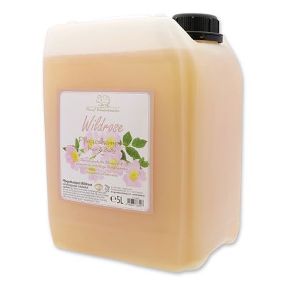 Shampoo hair&body with organic sheep milk refill 5L in a canister, Wildrose 