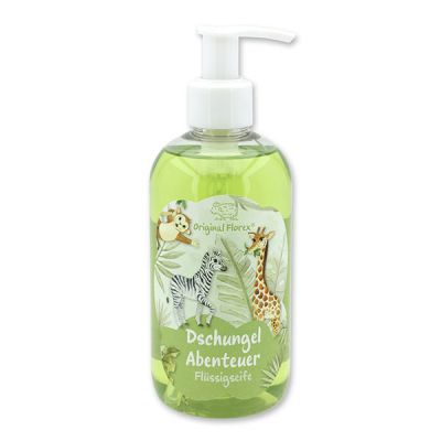 Liquid soap with organic sheep milk 300ml in a dispenser "Dschungel Abenteuer", Magic land 