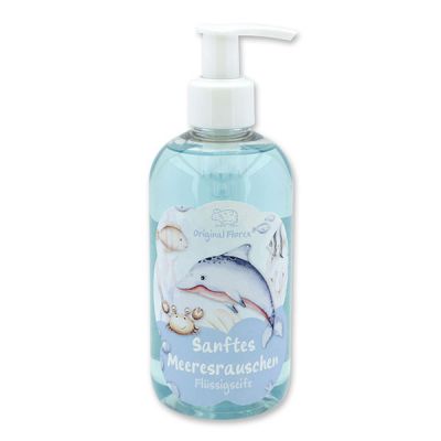 Liquid soap with organic sheep milk 300ml in a dispenser "Sanftes Meeresrauschen", Cloud breeze 