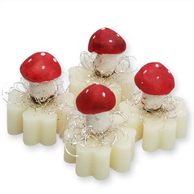 Sheep milk cloverleaf soap 14g decorated with a mushroom, Classic 