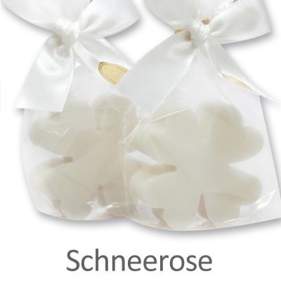 Sheep milk soap cloverleaf midi 25g in a cellophane, Christmas rose white 