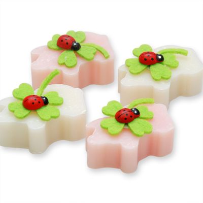 Sheep milk pig soap 15g decorated with a ladybug, Classic/peony 