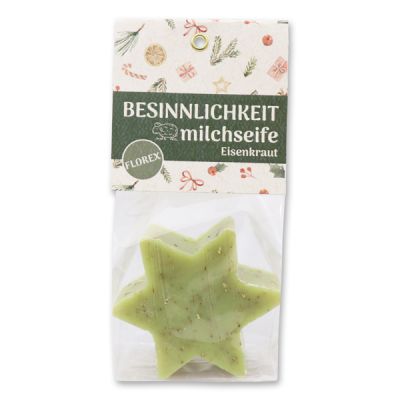 Sheep milk soap star 80g in a cellophane bag "Besinnlichkeit", Verbena 