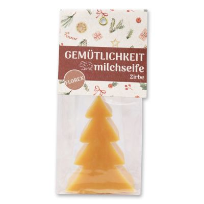 Sheep milk soap christmas tree 75g in a cellophane bag "Gemütlichkeit", Swiss pine 
