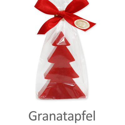 Sheep milk soap christmas tree 75g in a cellophane, Pomegranate 