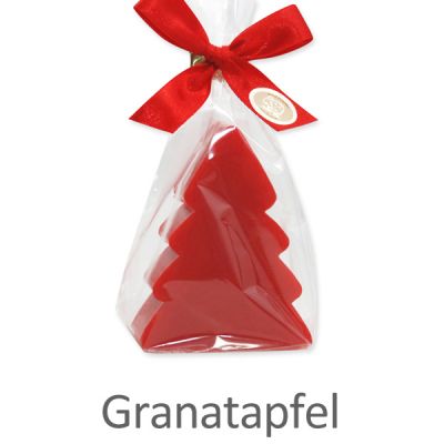 Sheep milk soap christmas tree 115g in a cellophane, Pomegranate 