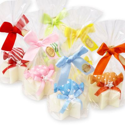 Sheep milk soap star 40g, decorated with candy decorations in a cellophane, Classic 