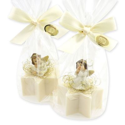 Sheep milk star soap 40g decorated with an angel in a cellophane, Classic 