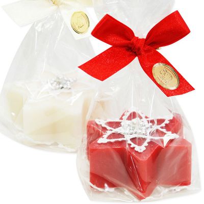 Sheep milk soap star 80g decorated with a star in a cellophane, Classic/Pomegranate 