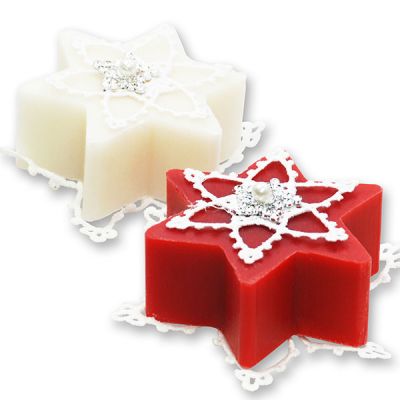 Sheep milk soap star 80g decorated with a star, Classic/Pomegranate 