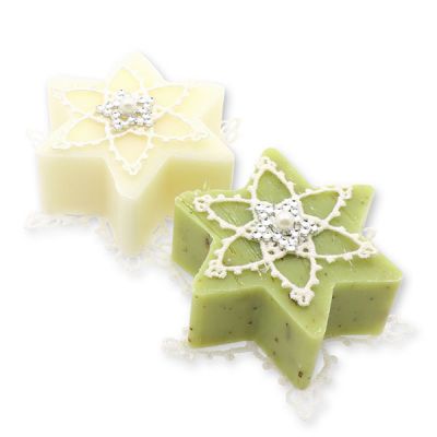 Sheep milk soap star 80g, decorated with a star, Classic/verbena 