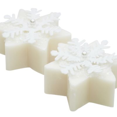 Sheep milk soap star 80g decorated with a snowflake, Classic 
