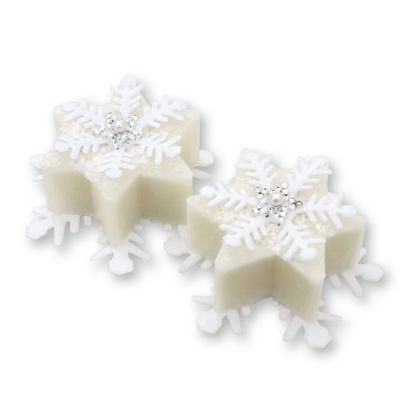 Sheep milk soap star 80g decorated with snowflakes, Classic 