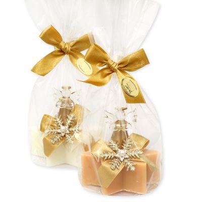 Sheep milk soap star 80g, decorated with an angel in a cellophane, Classic/quince 