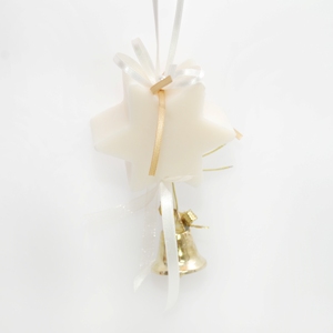Sheep milk soap star 80g hanging, decorated with a bell, Classic 