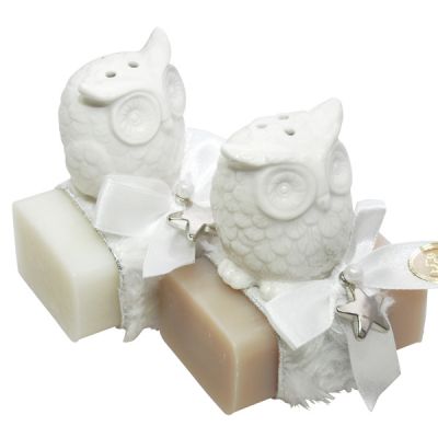 Sheep milk soap 100g decorated with an owl, Classic/almond oil 