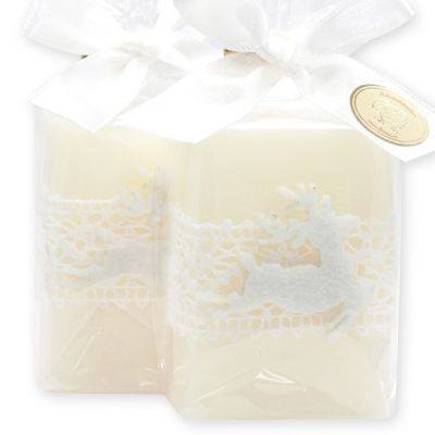 Sheep milk soap 100g decorated with a deer in a cellophane, Classic 