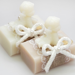 Sheep milk soap 100g decorated with a soap angel 20g, Classic/Almond oil 