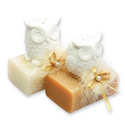 Sheep milk soap 100g decorated with an owl, Classic/quince 