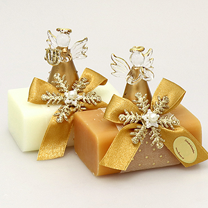 Sheep milk soap 100g, decorated with an angel, Classic/quince 