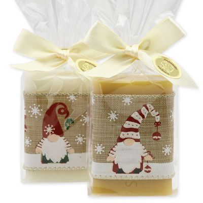 Sheep milk soap 100g decorated with a ribbon in a cellophane, Classic/Swiss pine 