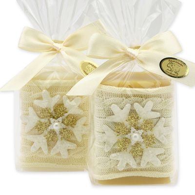 Sheep milk soap 100g decorated with a ribbon in a cellophane, Classic/Swiss pine 