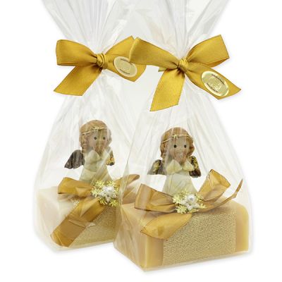 Sheep milk soap 100g decorated with an angel in a cellophane, Classic/Swiss pine 