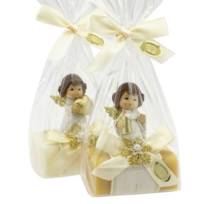 Sheep milk soap 100g decorated with an angel in a cellophane, Classic/Swiss pine 