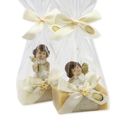 Sheep milk soap 100g decorated with an angel in a cellophane, Classic/Swiss pine 