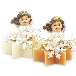 Sheep milk star soap 20g decorated with an angel, Classic/Swiss pine 