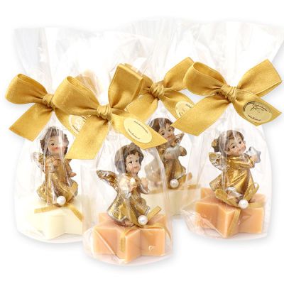 Sheep milk soap 20g decorated with an angel in a cellophane, Classic/Swiss pine 