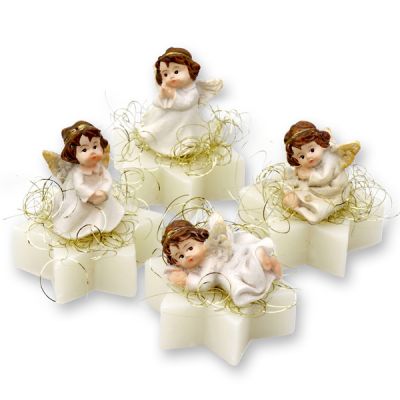 Sheep milk star soap 20g decorated with an angel, Classic 