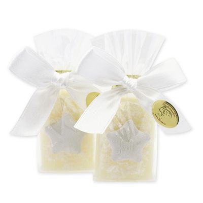 Sheep milk guest soap 25g decorated with a star in a cellophane, Classic 