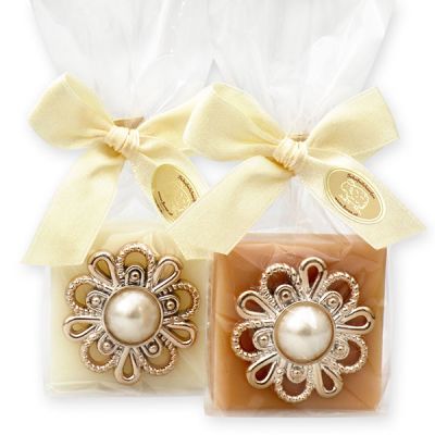 Sheep milk soap 35g decorated with ornament in a cellophane, Classic/quince 