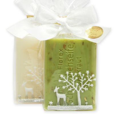 Sheep milk soap 100g, decorated with a ribbon in a cellophane, Classic/verbena 