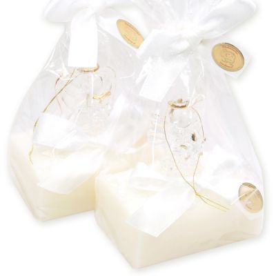 Sheep milk soap 100g decorated with a glass angel in a cellophane, Classic 