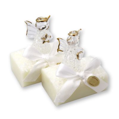 Sheep milk soap 100g decorated with a glass angel, Classic 