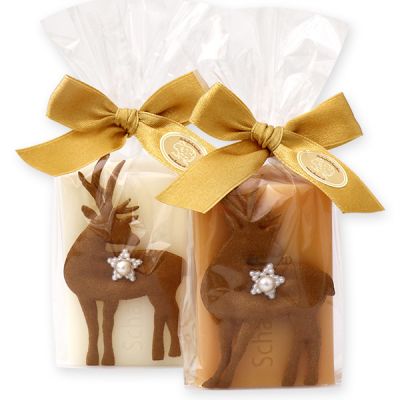 Sheep milk soap 100g, decorated with a deer in a cellophane, Classic/quince 