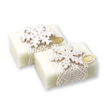 Sheep milk soap 100g decorated with a snowflake, Classic 