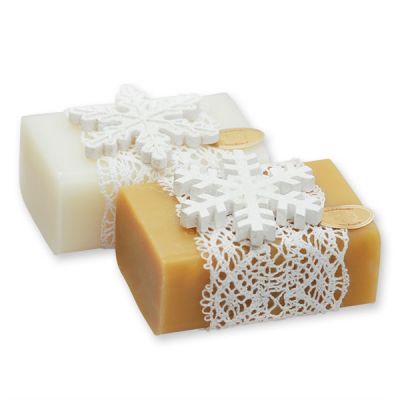 Sheep milk soap 100g, decorated with snowflake, Classic/quince 