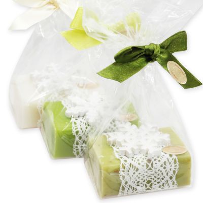 Sheep milk soap 100g, decorated with a snowflake in a cellophane, sorted 